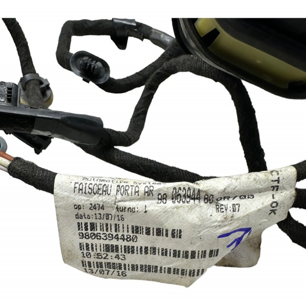 Chicote Porta Traseira Esquerda C4 Lounge 1.6 Thp 2017