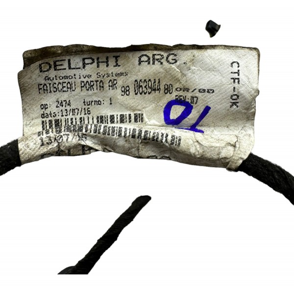 Chicote Porta Traseira Direita C4 Lounge 1.6 Thp 2017