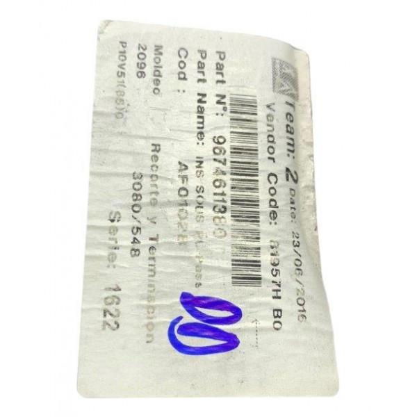 Duto Ar Condicionado Pé Passageiro C4 Lounge 1.6 Thp 2017