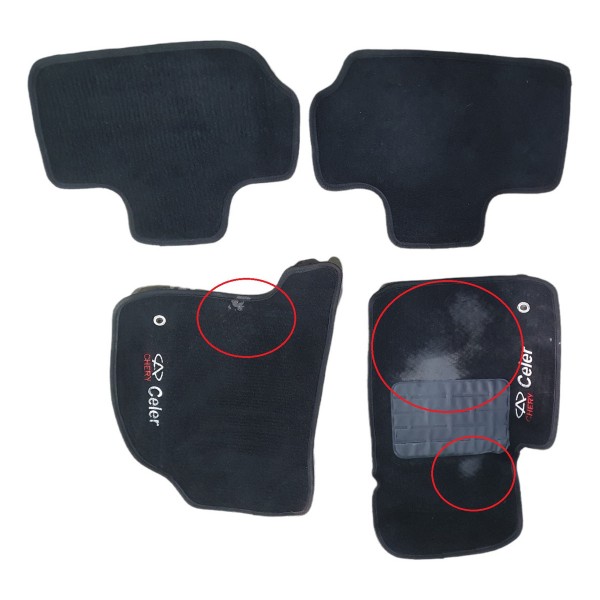 Jogo Tapete Camurça Chery Celer 1.5 Hatch 2015 Ler Preto