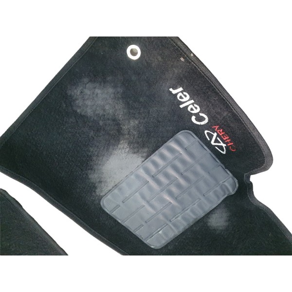 Jogo Tapete Camurça Chery Celer 1.5 Hatch 2015 Ler Preto