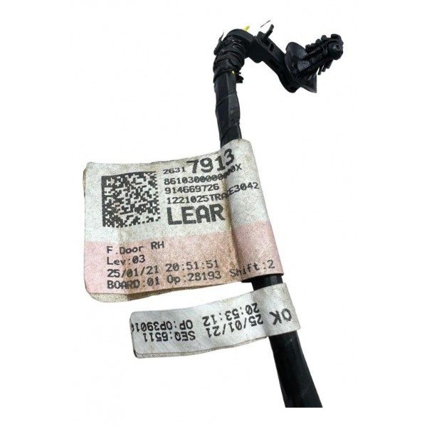 Chicote Porta Dianteira Passageiro Gm Onix 1.0 2021