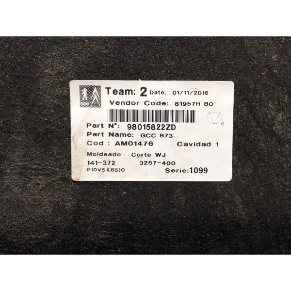 Forro Tampa Traseira Citroen C4 Lounge 1.6 Thp 2017