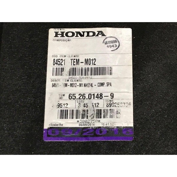 Tampão Superior Estepe Civic 1.5 G10 2017