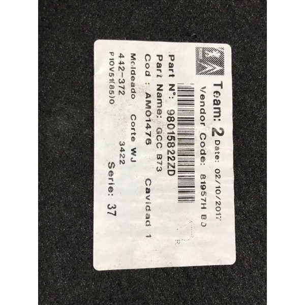 Forro Interno Tampa Porta Malas C4 Lounge 1.6 Thp 2018