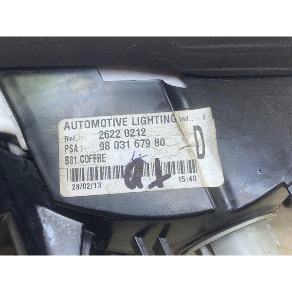 Lanterna Tampa Porta Malas Passageiro Citroen Ds5 1.6 Thp 14 Vermelho