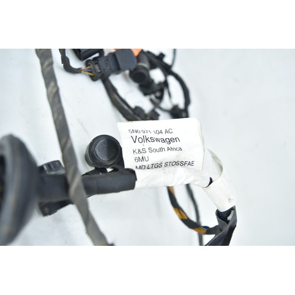 Chicote Com 6 Sensor Estacionamento Traseiro Tiguan Tsi 2.0 Preto