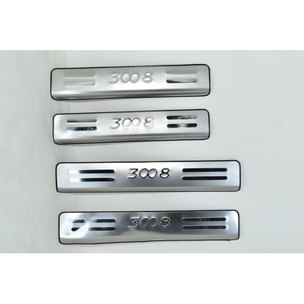 Jogo De Soleira Cromada De Porta Peugeot 3008 1.6 2014