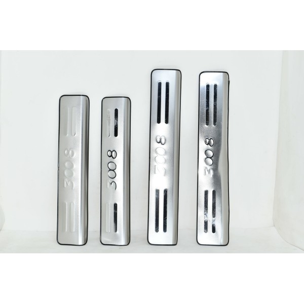 Jogo De Soleira Cromada De Porta Peugeot 3008 1.6 2014