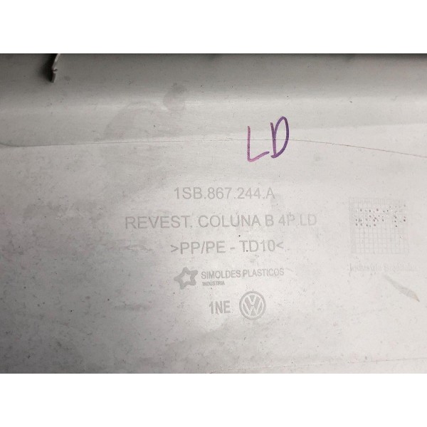 Acabamento Coluna Central Direita Vw Up Take 1.0 2018