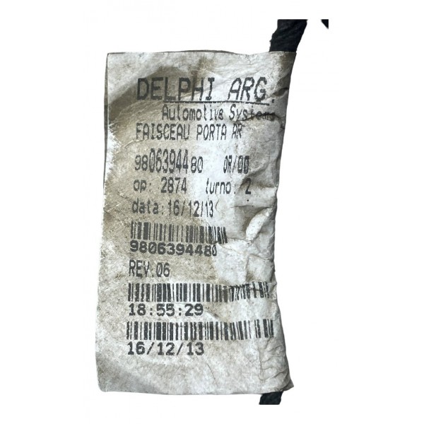 Chicote Porta Traseira Esquerda C4 Lounge 1.6 Thp 2014