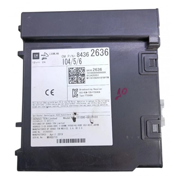 Modulo Receptor Audio Multimidia 1.4 Turbo Ltz 2019