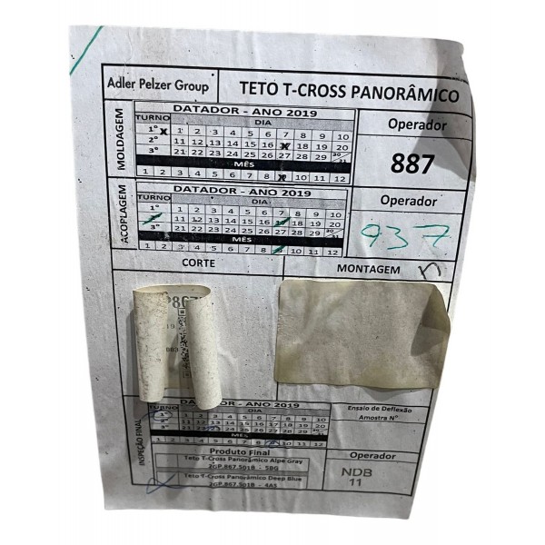 Forro Teto Vw T Cross 1.4 Tsi 2020