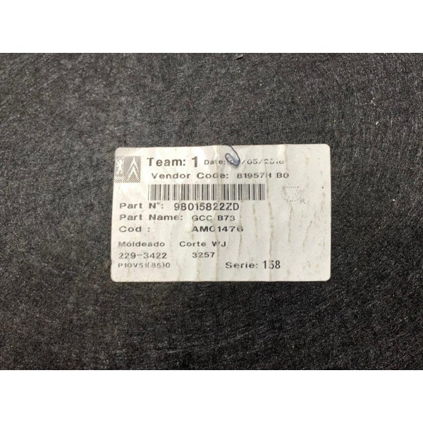 Forro Interno Tampa Porta Malas C4 Lounge 1.6 Thp 2017