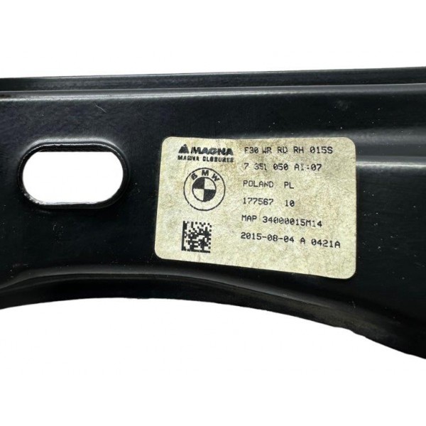 Maquina Vidro Elétrico Porta Traseira Direita Bmw 320i 2016